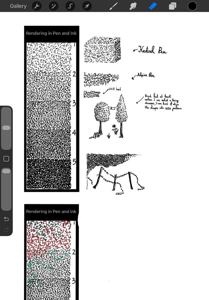 shading with leafy shapes